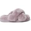 imageFireside by Dearfoams Womens Newcastle Crossband All Over Shearling Easy onOff Slide SlipperFrosted Plum
