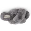 imageFireside by Dearfoams Womens Newcastle Crossband All Over Shearling Easy onOff Slide SlipperGrey Solid