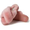 imageFireside by Dearfoams Womens Newcastle Crossband All Over Shearling Easy onOff Slide SlipperPink Bisque