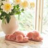 imageFireside by Dearfoams Womens Newcastle Crossband All Over Shearling Easy onOff Slide SlipperPink Bisque