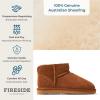 imageFireside by Dearfoams Womens Riverland Shearling Fur Lined Mini Ankle Boot with Platform SlipperChestnut