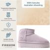 imageFireside by Dearfoams Womens Riverland Shearling Fur Lined Mini Ankle Boot with Platform SlipperLilac Platform