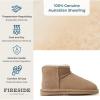imageFireside by Dearfoams Womens Riverland Shearling Fur Lined Mini Ankle Boot with Platform SlipperSand