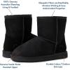 imageFireside by Dearfoams Womens Rosebery Shearling Lined IndoorOutdoor Boot Mid CalfBlack