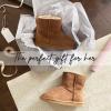 imageFireside by Dearfoams Womens Rosebery Shearling Lined IndoorOutdoor Boot Mid CalfChestnut