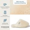 imageFireside by Dearfoams Womens Shelly Beach All Over Shearling Easy onOff Scuff SlipperNatural