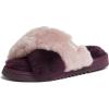 imageFireside by Dearfoams Womens Crossband All Over Shearling Slide Slipper