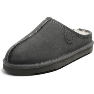 imageFireside by Dearfoams Womens Greta Genuine Shearling Indoor Outdoor ClogGrey