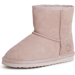 imageFireside by Dearfoams Womens Rosebery Shearling Lined IndoorOutdoor Boot Mid CalfDusty Pink