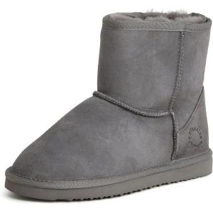 imageFireside by Dearfoams Womens Rosebery Shearling Lined IndoorOutdoor Boot Mid CalfGrey