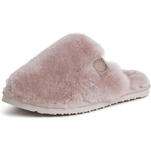 imageFireside by Dearfoams Womens Shelly Beach All Over Shearling Easy onOff Scuff SlipperDusty Pink