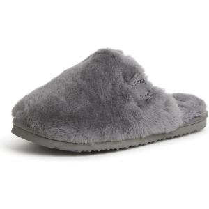imageFireside by Dearfoams Womens Shelly Beach All Over Shearling Easy onOff Scuff SlipperGrey