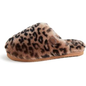 imageFireside by Dearfoams Womens Shelly Beach All Over Shearling Easy onOff Scuff SlipperLeopard