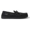 imageDearfoams Gifts for Men Dad Brother Husband  Mens Moccasin Slippers  Breathable Memory Foam Toby Mens SlipperBlack