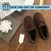 imageDearfoams Gifts for Men Dad Brother Husband  Mens Moccasin Slippers  Breathable Memory Foam Toby Mens SlipperBrown