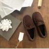 imageDearfoams Gifts for Men Dad Brother Husband  Mens Moccasin Slippers  Breathable Memory Foam Toby Mens SlipperCoffee