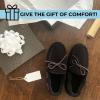 imageDearfoams Gifts for Men Dad Brother Husband  Mens Moccasin Slippers  Breathable Memory Foam Toby Mens SlipperSolid Black