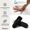 imageDearfoams Gifts for Men Dad Brother Husband  Mens Moccasin Slippers  Breathable Memory Foam Toby Mens SlipperSolid Black