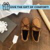 imageDearfoams Gifts for Men Dad Brother Husband  Mens Moccasin Slippers  Breathable Memory Foam Toby Mens SlipperTan