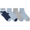 imageDearfoams Ladies 4 Pair Pack Terry Ultimate Comfort Modern Multicolor Easy Care Anklet with Grippers Lounge Slipper SocksLight Blue