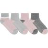 imageDearfoams Ladies 4 Pair Pack Terry Ultimate Comfort Modern Multicolor Easy Care Anklet with Grippers Lounge Slipper SocksLight Grey