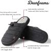 imageDearfoams Mens Austin Quilted Memory Foam Sweatshirt Scuff SlipperBlack