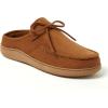 imageDearfoams Mens Fowler Moc Toe Clog with Tie Indoor Outdoor Supportive House Shoe SlipperChestnut
