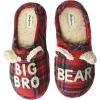 imageDearfoams UnisexChild Easter Basket Stuffers Gifts for Kids Toddler Lil Baby Bear SlipperBig Bro Tartan Plaid