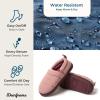imageDearfoams Womens Lightweight Memory Foam Easy on Off Fern Closed Back SlipperMauve