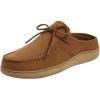 imageDearfoams Mens Fowler Moc Toe Clog with Tie Indoor Outdoor Supportive House Shoe SlipperChestnut