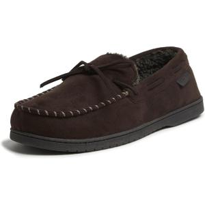 imageDearfoams Gifts for Men Dad Brother Husband  Mens Moccasin Slippers  Breathable Memory Foam Toby Mens SlipperCoffee