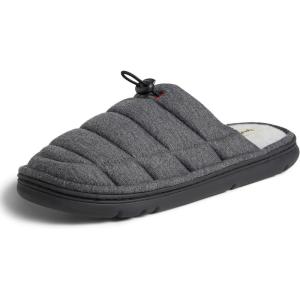imageDearfoams Mens Austin Quilted Memory Foam Sweatshirt Scuff SlipperBlack