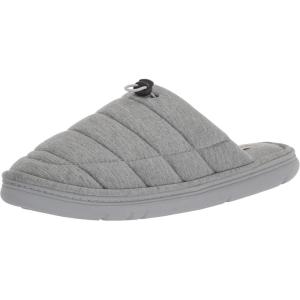 imageDearfoams Mens Austin Quilted Memory Foam Sweatshirt Scuff SlipperLight Heather Grey