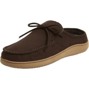 imageDearfoams Mens Fowler Moc Toe Clog with Tie Indoor Outdoor Supportive House Shoe SlipperCoffee