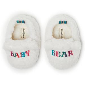 imageDearfoams UnisexChild Easter Basket Stuffers Gifts for Kids Toddler Lil Baby Bear SlipperBaby Bear White
