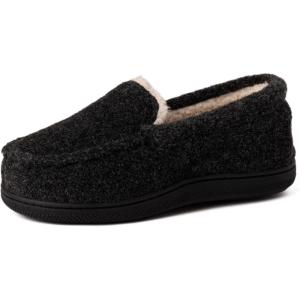 imageDearfoams UnisexChild Gifts for Kids Memory Foam Cozy Amari Moccasin SlipperBlack
