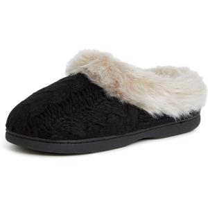 imageDearfoams Womens Claire Textured Knit Clog SlipperBlack