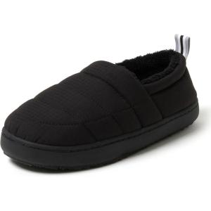 imageDearfoams Womens Lightweight Memory Foam Easy on Off Fern Closed Back SlipperBlack