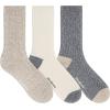 imageDearfoams Ladies 3 Pair Pack Favorite Sweater Ultimate Comfort Modern Multicolor Easy Care Cable Crew Boot SocksLatte