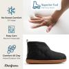 imageDearfoams Mens IndoorOutdoor Warm Up Bootie SlipperBlack
