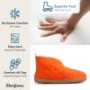 imageDearfoams Mens IndoorOutdoor Warm Up Bootie SlipperOrangeade