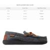 imageDearfoams Mens Woodstock Energy Return Comfort IndoorOutdoor Memory Foam Moccasin with Tie SlipperDark Heather Grey Wool Blend