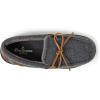 imageDearfoams Mens Woodstock Energy Return Comfort IndoorOutdoor Memory Foam Moccasin with Tie SlipperDark Heather Grey Wool Blend