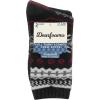imageDearfoams Women Holiday Christmas Gift 2 Pair Pack Full Cushion Multicolor Fairisle Easy Care Crew with Grippers Lounge SocksBlack