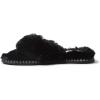 imageDearfoams Womens Marie Furry Thong SlipperBlack