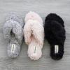 imageDearfoams Womens Marie Furry Thong SlipperDusty Pink