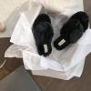 imageDearfoams Womens Marie Furry Thong SlipperMuslin