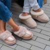 imageDearfoams Womens Shearling Platform Slippers Bendigo Comfy Puff Plush Clog House ShoesPeach Dust