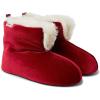 imageDearfoams Womens Zoey Lounge Duvet Bootie SlipperFirebrick Red Velour