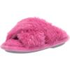 imageDearfoams Kids Ava Furry Crossband Slide SlipperPink Polish